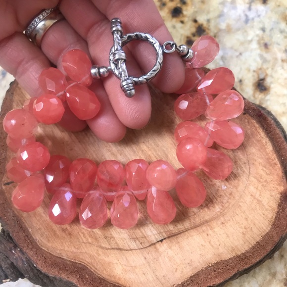 ♥️♥️Cherry Quartz Gemstone Bracelet! New! - Picture 3 of 3